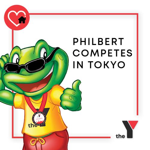 Cartoon picture of Philbert the frog with a medal around their neck giving a thumbs up