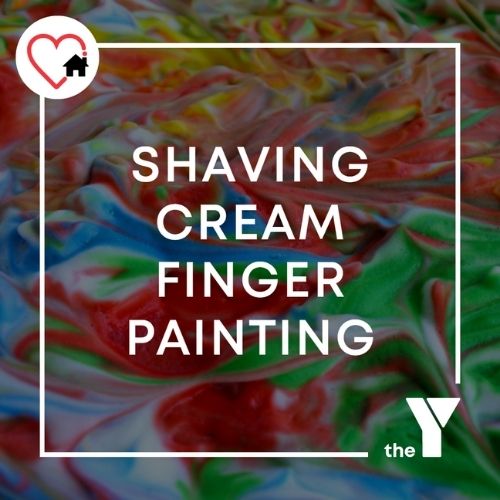 Photo of a multi-coloured shaving cream painting