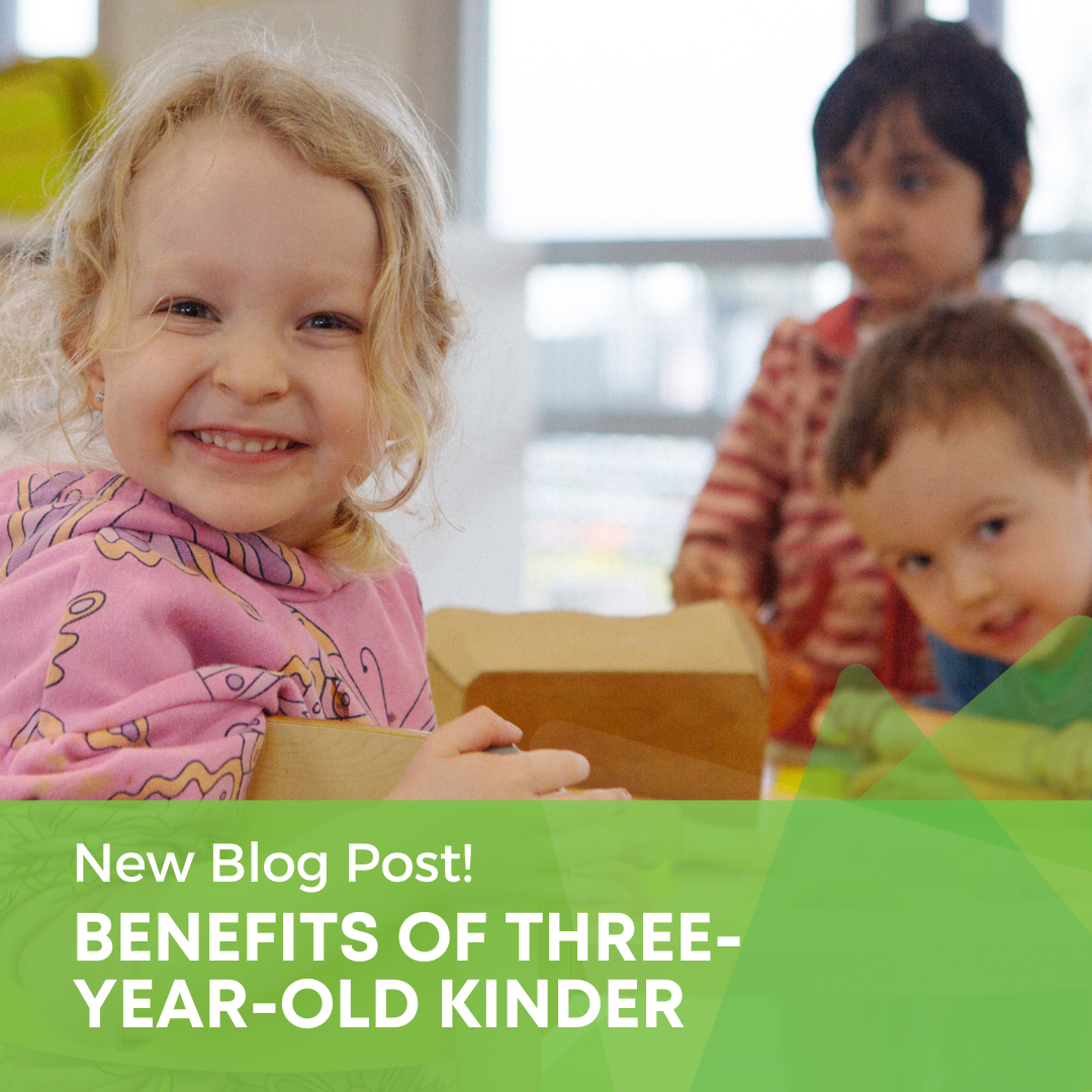 three-year-old kinder children smiling